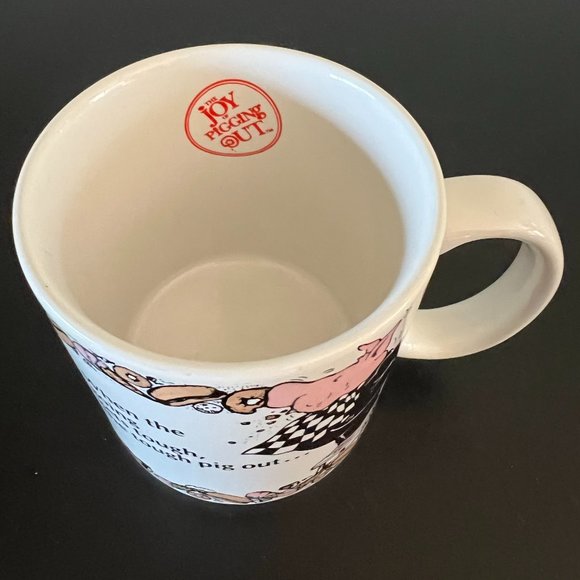 Vtg APPLAUSE “The Joy of Pigging Out” Ceramic Mug ~ Dieting ~ Weight Watchers - Picture 3 of 6